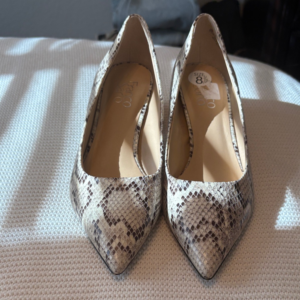 Franco Sarto Snakeskin Heels 100% Leather
